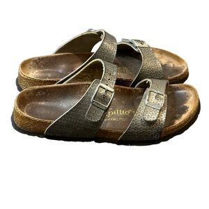 Papillio Grey Sandals with Buckle 39 (8-8.5)